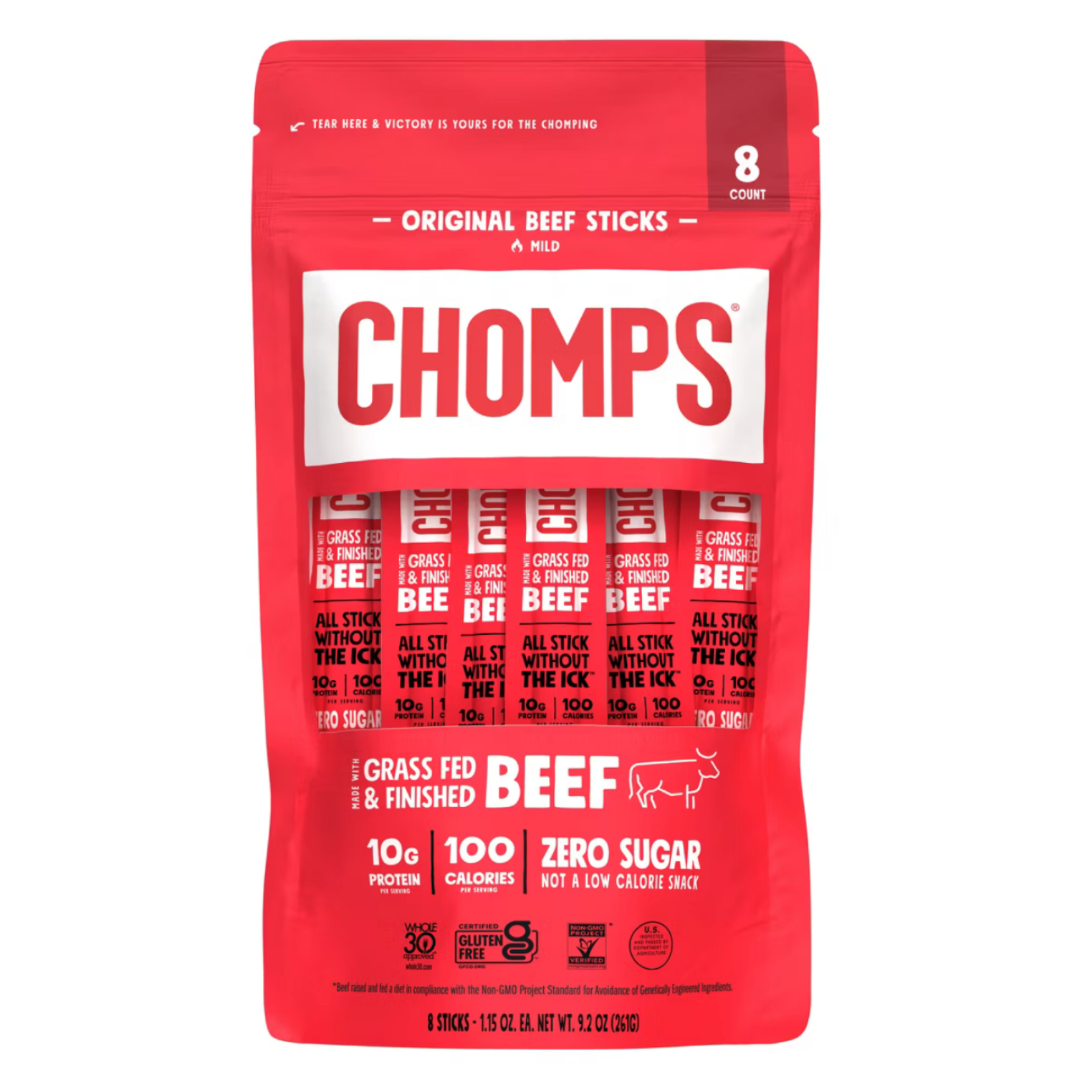 CHOMPS Original Beef Meat Sticks 8 ct.