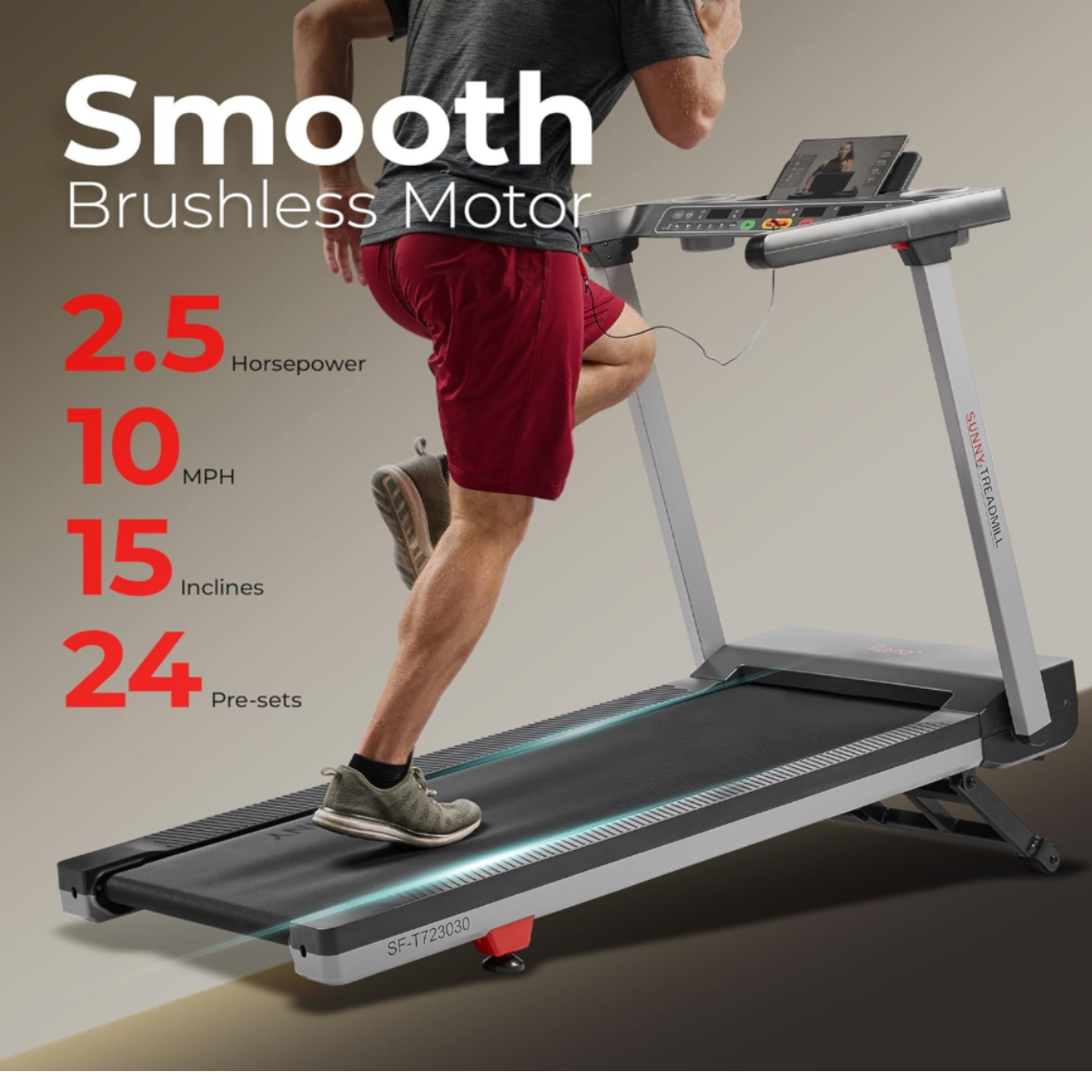 SUNNY One-Click-Fold Treadmill 20"