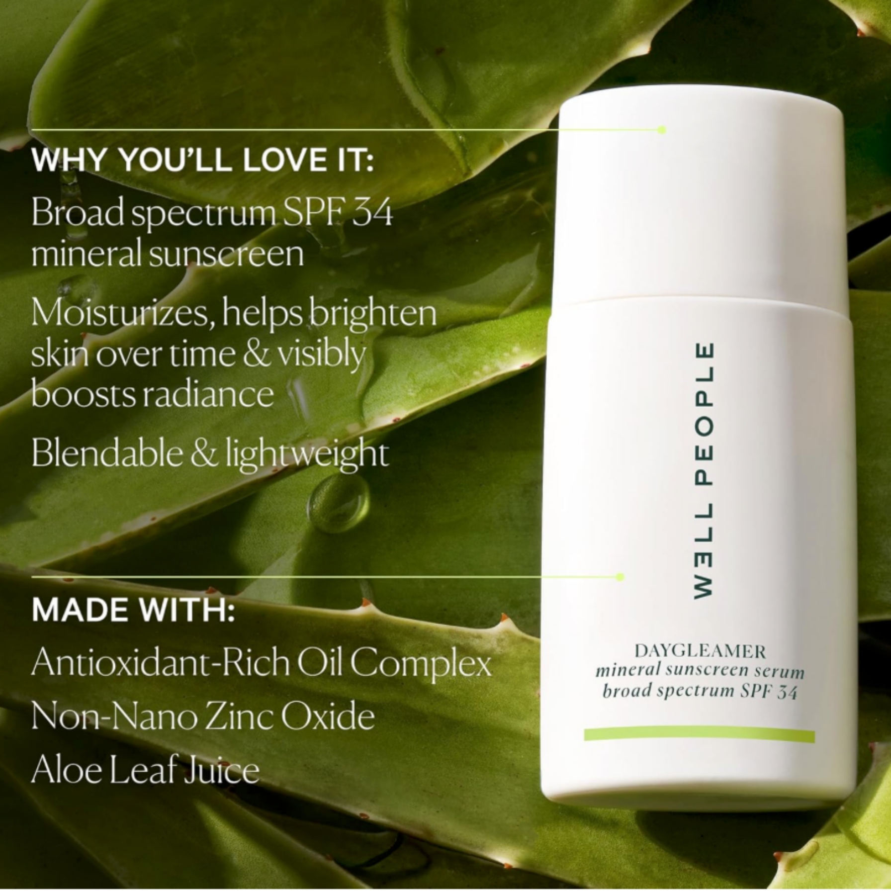 Well People Daygleamer Mineral Sunscreen SPF 34
